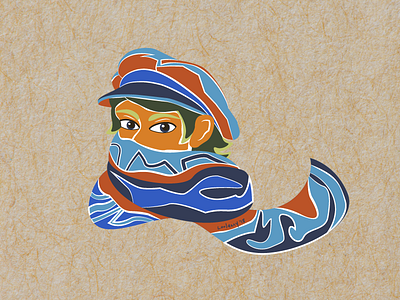 Man in a scarf adobe ilustrator boy cap challenge illustration illustration design man man cartoon man in scarf portrait scarf