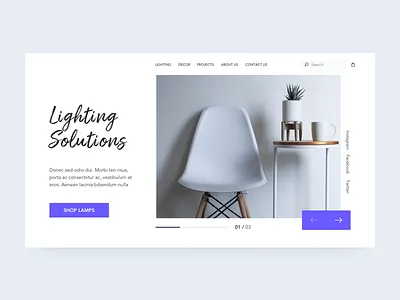Home Decor banner design homedecor landing page minimal sketch web