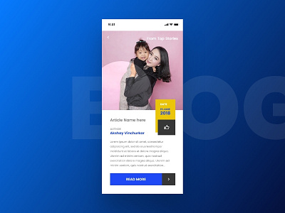 Simple Article app branding card challenge design dribbble minimal simple trending typography ui uidesign ux