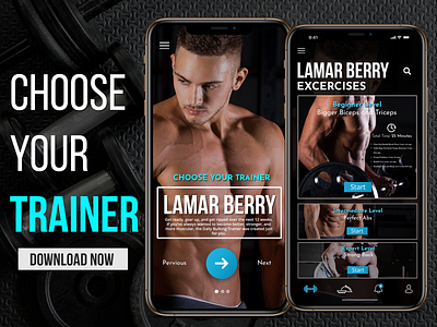 Choose Your Trainer APP app branding design gym health ios ios 12 iphone x iphone xs max mockup design photoshop ui uidesign uiux ux