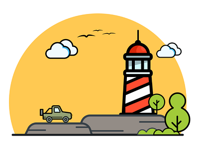 Light House - Illustration art design illustration lineart vector