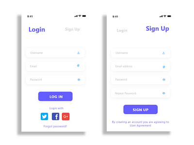 Login & SignUp app design flat illustration login design login form logo logo design nice page design sign design signupform ui ux