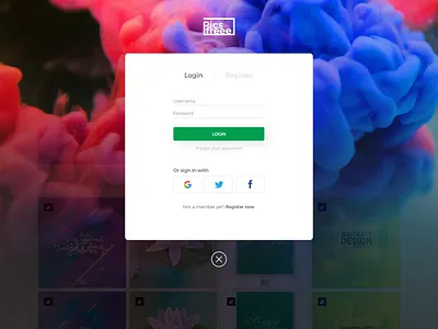 Picsfreee Login UI Design app branding colorful colors creative design flower icon illustration landing login logo ps shop typography ui ux vector web