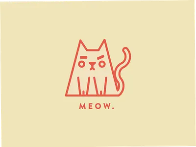 Meow. angry animal animal logo animallogo cat cat logo feline icon illustration logo meow pink