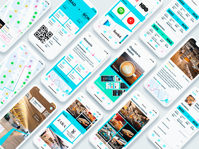 Funport app airport app ar boardingpass clean dark design entertainment ios iphonex light map mobile mobile app design ui ux