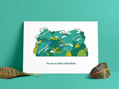 The Seven Hills of Sheffield Illustration design graphic design illustration illustrator poster poster design print design sheffield