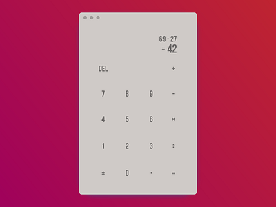 Text Only Flat Calculator #DailyUI #004 004 app concept calculator dailyui dailyui004 flat textonly