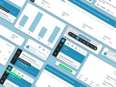 Some Components creative writing ui ui components ui design writing app