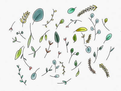 Indian Summer autumn flowers illustration ink leaves nature season watercolor