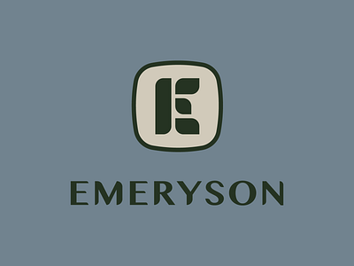 Emeryson Logo badge branding design flat graphic design graphic art icon illustration illustrator lettering logo minimal type typography vector