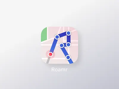 Roamr app branding design gps icon logo navigation personal product design roamr tour typography ui ux vector walking