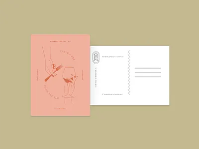 Moveable Feast + Company postcard branding marketing postcard restaurant