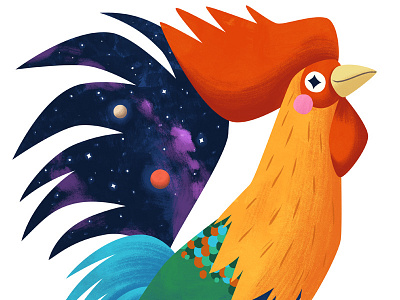 Roosterverse art bird cute illustration kidlitart rooster