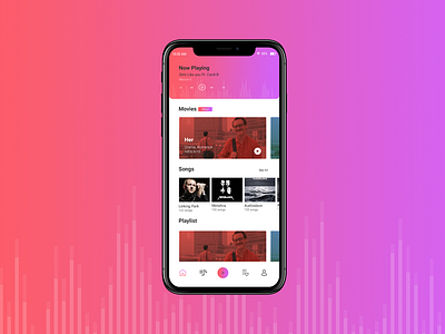 Movie and Music Play adobe clean concept creative design designers dribbble dribbble best shot gradiant kerala landing page minimal mobile app mobileui movie app music app portfolio simple design uiux uiuxdesign