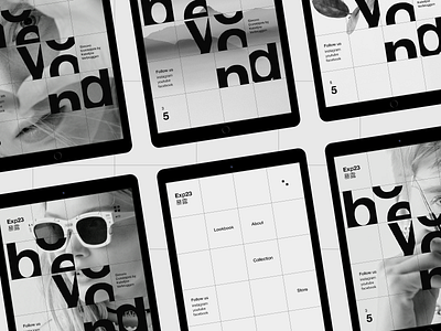 Exp23 #2 black white concept grid minimal miniproject tablet typography ui