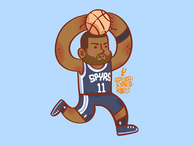 Jeff Ayres illustration nba spurs