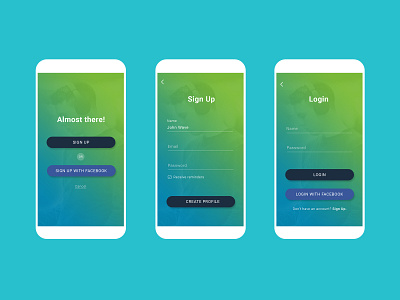 Habiits Login app design ui