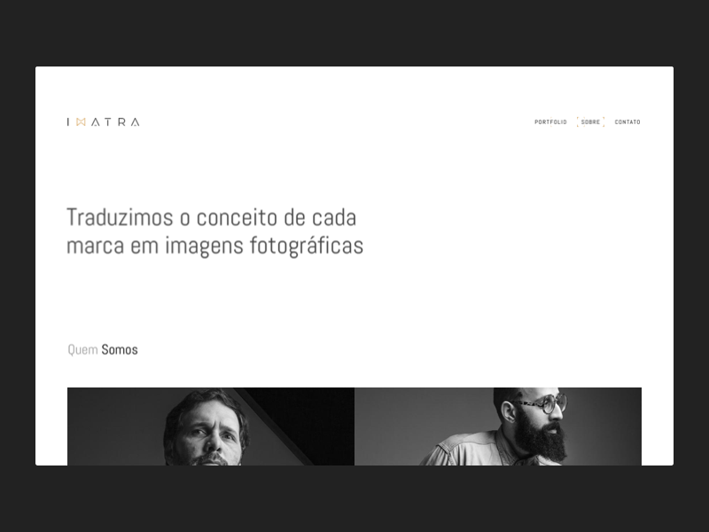 Imatra · About animation black and white branding design flat identity interaction interaction design logo minimal minimalist photography photography branding photography portfolio photography website typography ui ux web website