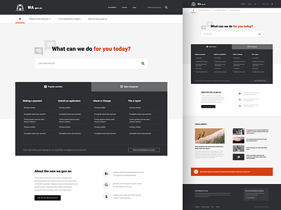 WA.gov.au UX/UI design accessibility govcms government information landingpage services webdesign