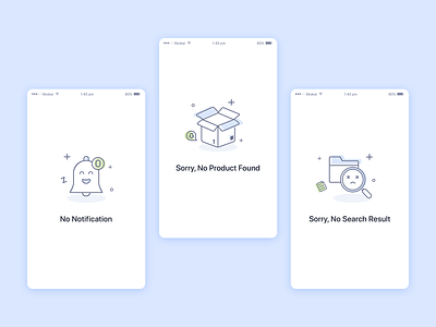 Empty States empty graphic icons illustrations ios notification null products search states ui web