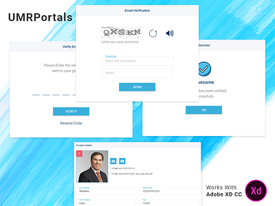 UMRPortals Enrollment & Forgot Password captcha design email flat grid health interface material medical password patient providers typography ui usa ux verification wireframe