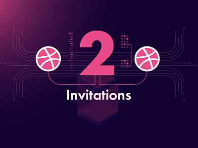2 Invitations for Creative Techies design designer draft dribbble dribbbleinvite giveaway invitations invite newplayer techies technical illustration technology ui