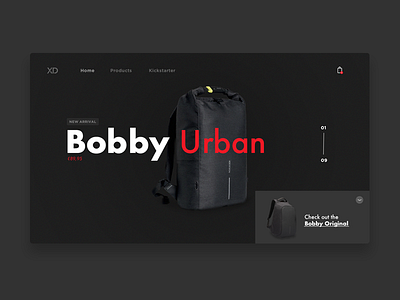 XD - Landing bag clean design portfolio ui ux website work xd