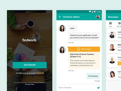 Find Jobs (Android App) android app chat employee employer find job search staff welcome