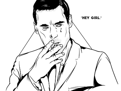 Hey girl blackandwhite drawing drawing ink hey girl illustration illustrator illustrator art