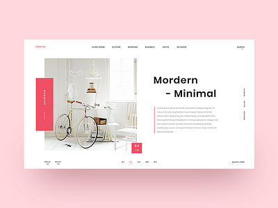 Interior Web discover hero header interior minimal minimal web modern slider social ui user experience user interface ux web website