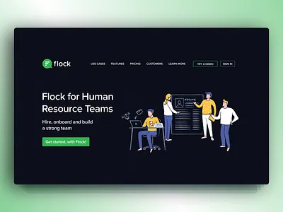 Illustration for Landing page : Team HR graphic graphic design illustrations landing page web