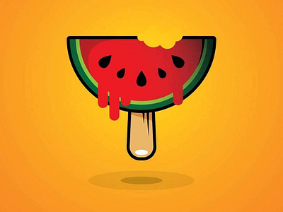 Watermelon on a stick fruit graphic graphic design icon illustration summer vector vector art