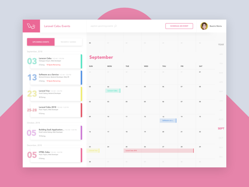 Animate 4 Fun animation calendar date gif pink simple ui ux
