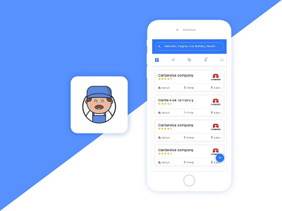 Car Mehanic Mobile App Concept application car car app directory mobile service