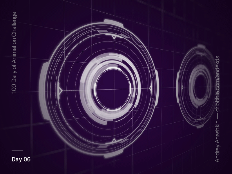 6 day of Animation Challenge after effect animation blur challenge concept dark design hud interface ui