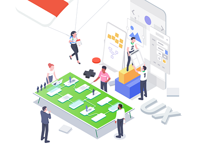 UX affinity characters illustration isometric office rboy rocketboy uiux work