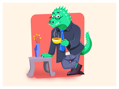 Dinosaur illustration cartoon create character illustator ios