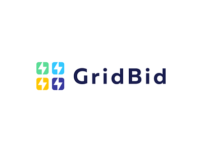 GridBid Logo Design - Unused Concept app bolt branding clean corporate design electricy electro for sale unused buy icon identity logo logo design logo designer logotype media tech digital nice symbol tech vector