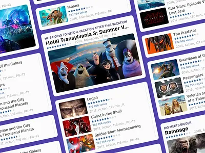 Movie Cards app card cinema ios movie movies ui ux