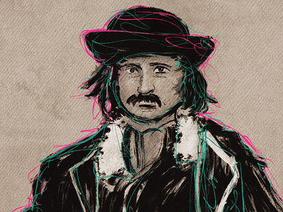 Wild Bill cowboy drawing painting portrait