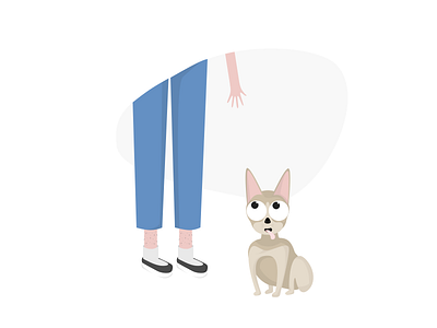 The Dog Friend art design flat illustration vector