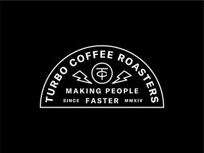 Turbo Coffee pt. 2 badge brand branding coffee identity lightning lightning bolt lockup logo monogram