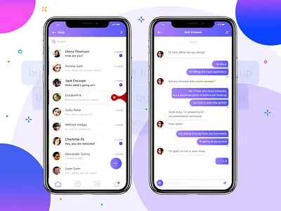 Message App add contact app chat contact design gradient ios message message app ui