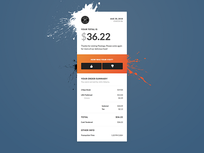 Digital Receipt - Dribbble Debut branding debut information architecture palette receipt ui