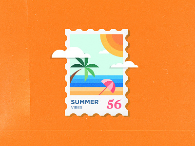 Stamp #56 beach cool hot simple stamp summer vibes