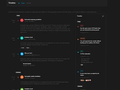 Timeline app design flat ui ux web website