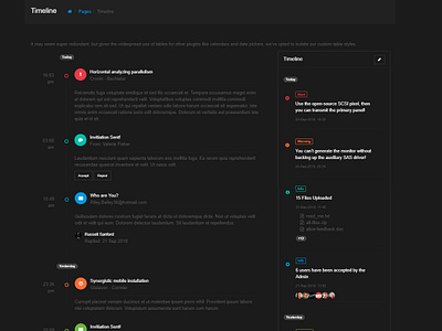 Timeline app design flat ui ux web website