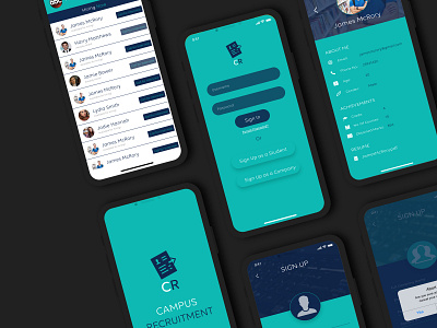 Campus Recruitment System app design job application job listing mobile mobile app design ui ux