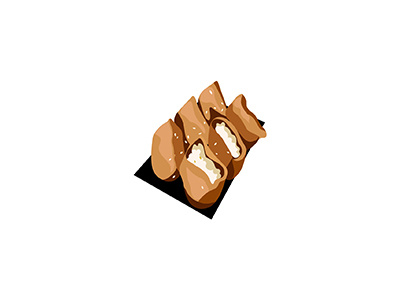 Inarizushi 2d cuisine flat food illo illustration illustrator inari inarizushi japanese minimal noms sushi tofu vector