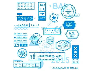 Bon Voyage! 1 / Travel Stamps design digital illustration ilustracion journey stamp travel travel stamp type wacom